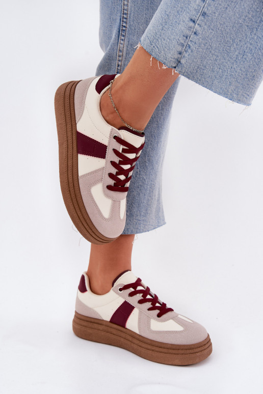 Dames sneakers met platform in bordeaux Dovina