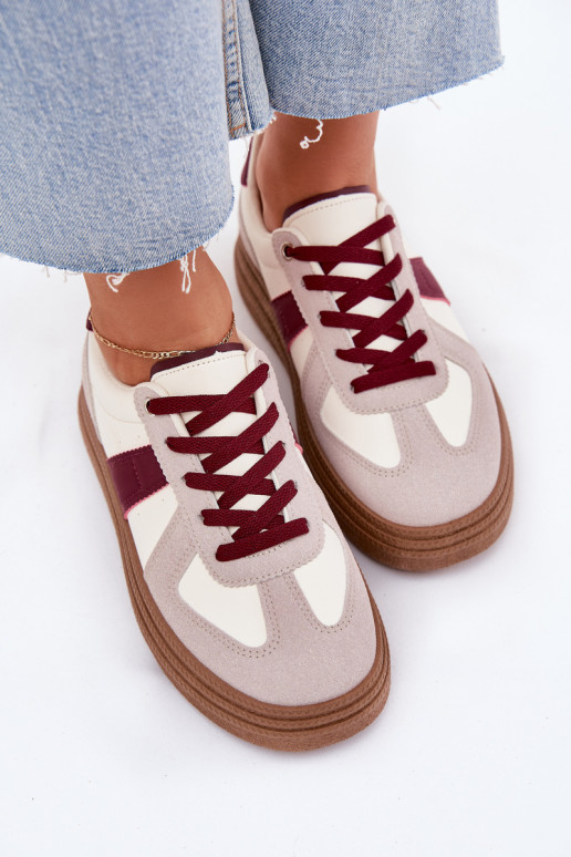 Dames sneakers met platform in bordeaux Dovina
