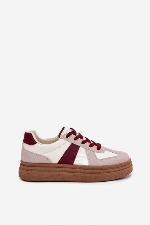 Dames sneakers met platform in bordeaux Dovina