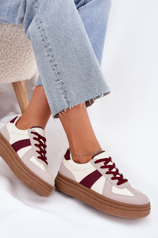 Dames sneakers met platform in bordeaux Dovina