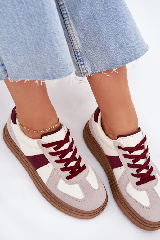 Dames sneakers met platform in bordeaux Dovina