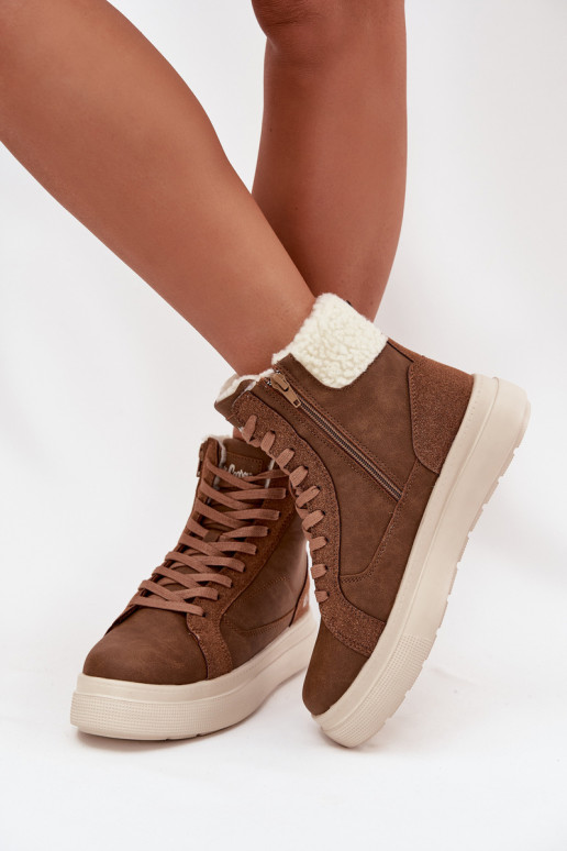 Bruine dames winterlaarzen met isolatie Lee Cooper LCJ-25-01-3735