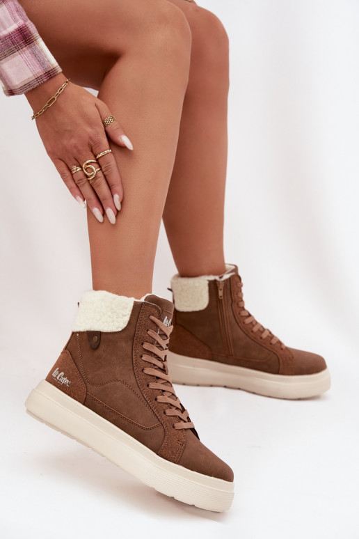 Bruine dames winterlaarzen met isolatie Lee Cooper LCJ-25-01-3735