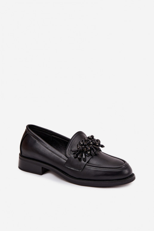 Zwarte damesmokasins met ornamenten Murelle