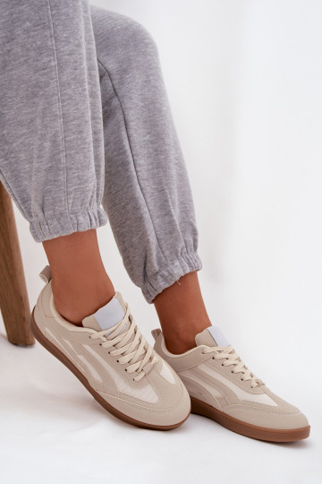 Beige dames sneakers model Hanelor