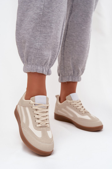 Beige dames sneakers model Hanelor 2