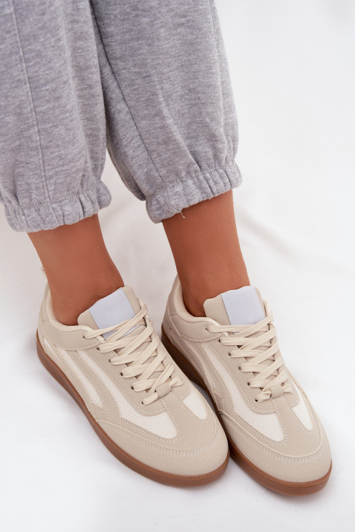 Beige dames sneakers model Hanelor