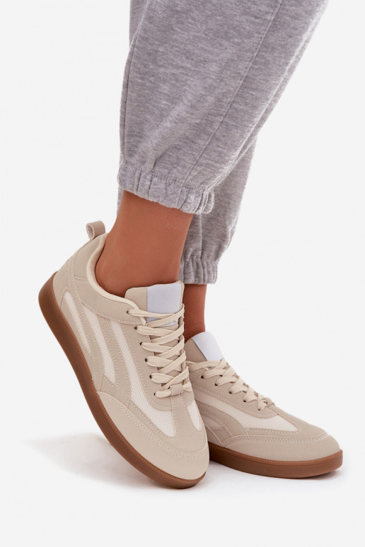 Beige dames sneakers model Hanelor