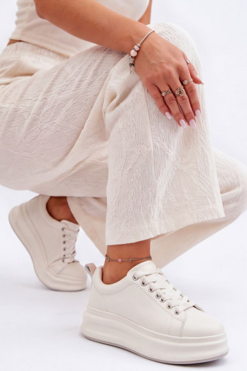 Witte dames sneakers met platform GOE SS2N4021 2