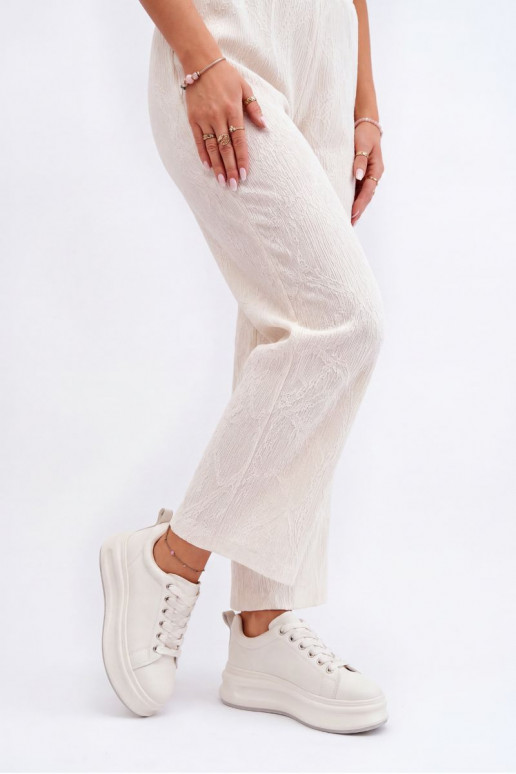 Witte dames sneakers met platform GOE SS2N4021