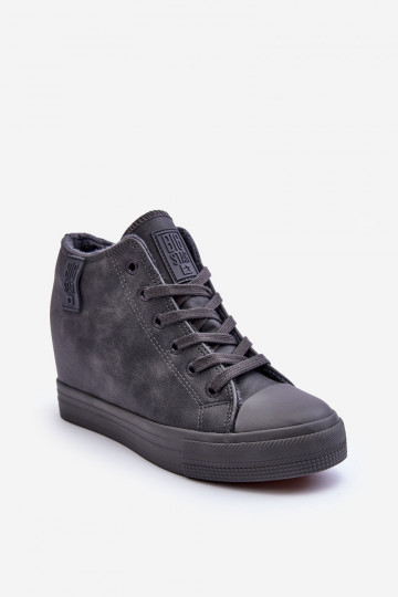 vrijetijdsschoenen Leer Dames met platform Big Star MM274005 grijs