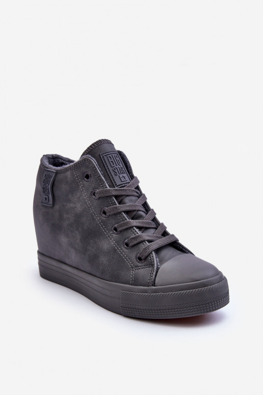 Casual schoenen van faux leather met platform in grijs Big Star MM274005