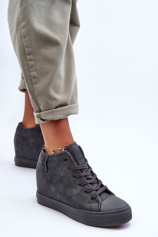 Casual schoenen van faux leather met platform in grijs Big Star MM274005