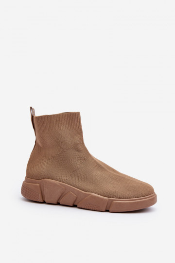 Dames sportschoenen met soktype laars beige Zirila 2