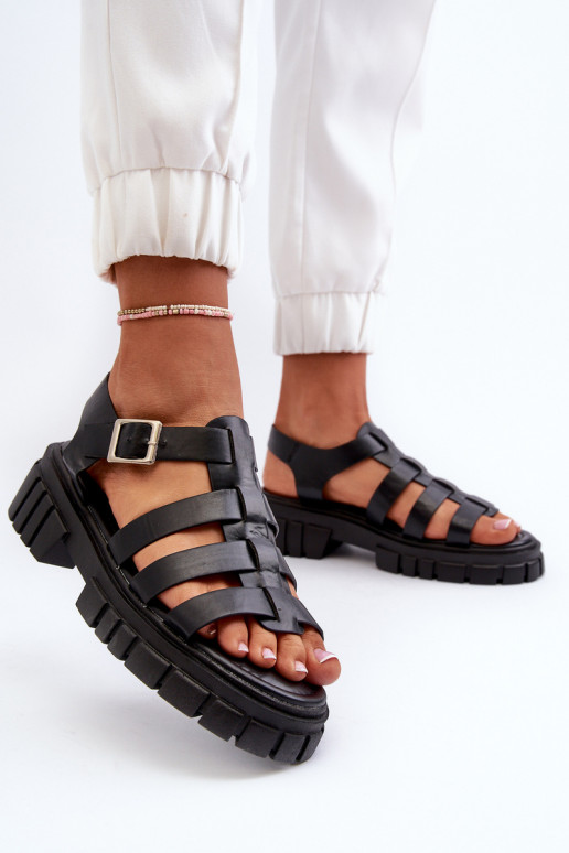 Dames sandalen in zwarte kleur Rosarose