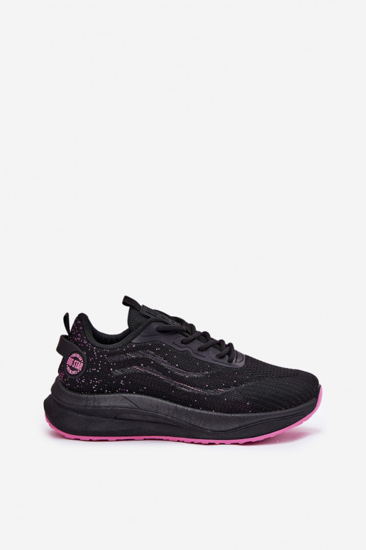 Zwarte dames sportieve schoenen met platform Big Star RR274523 HI-POLY SYSTEM