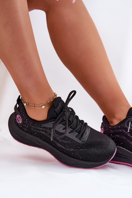 Zwarte dames sportieve schoenen met platform Big Star RR274523 HI-POLY SYSTEM
