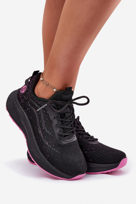 Zwarte dames sportieve schoenen met platform Big Star RR274523 HI-POLY SYSTEM