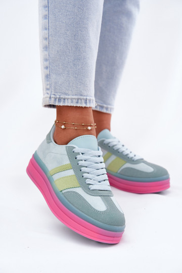 Blauwe sneakers met platform Ovivene 2