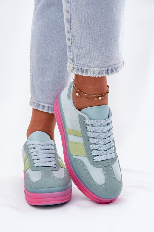 Blauwe sneakers met platform Ovivene