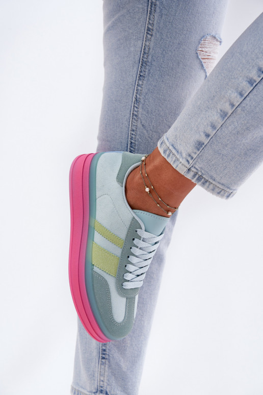 Blauwe sneakers met platform Ovivene