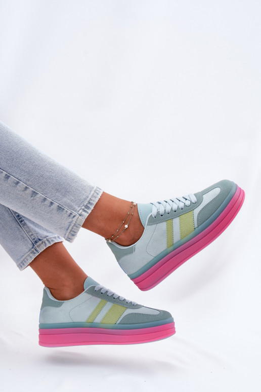 Blauwe sneakers met platform Ovivene