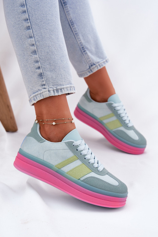 Blauwe sneakers met platform Ovivene