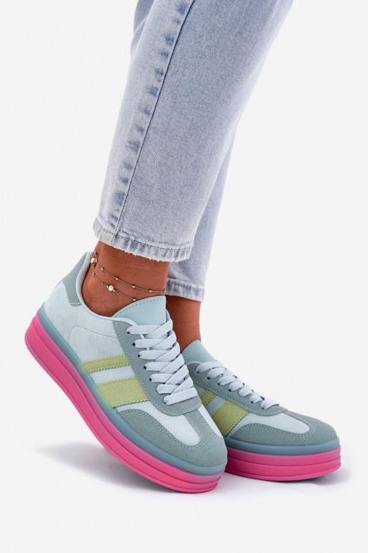 Blauwe sneakers met platform Ovivene
