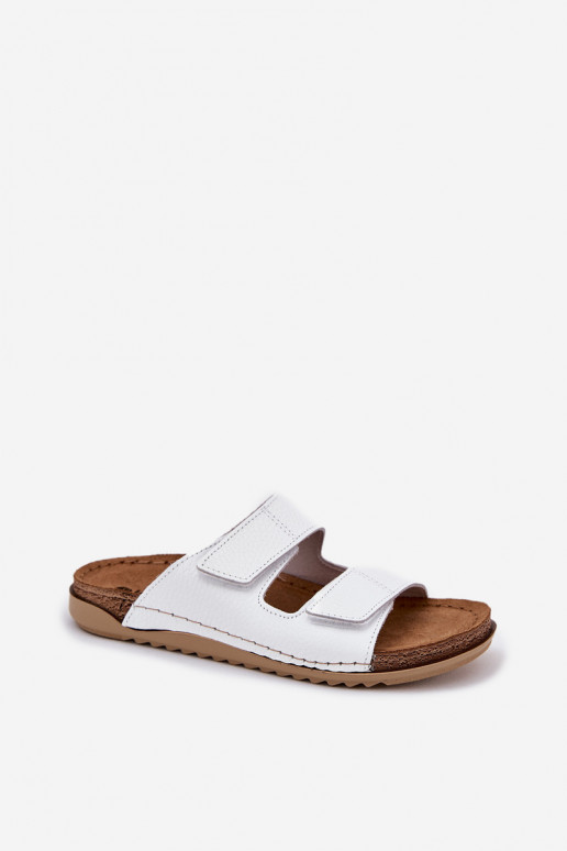 Witte dames leren slippers Inblu AA0005GU