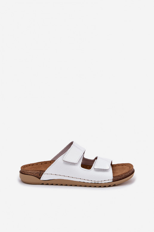 Witte dames leren slippers Inblu AA0005GU