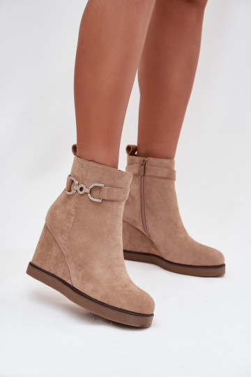 Dameslaarzen met platform Met sierlijk Detalem beige Het heeftrivana