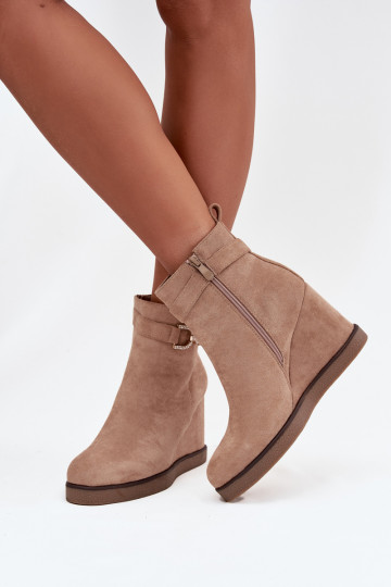 Dameslaarzen met platform Met sierlijk Detalem beige Het heeftrivana 2