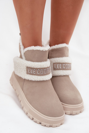 Dames sneeuwlaarzen van natuurlijk suede met isolatie Lee Cooper LCJ-25-01-3739 in grijs