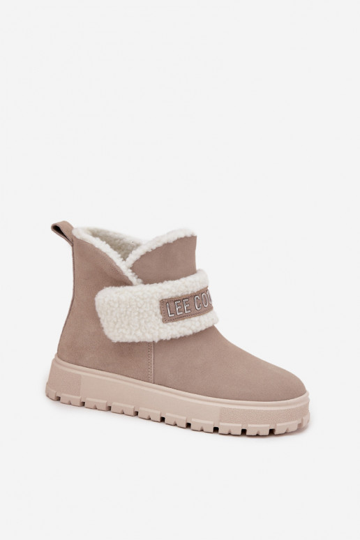 Dames sneeuwlaarzen van natuurlijk suede met isolatie Lee Cooper LCJ-25-01-3739 in grijs