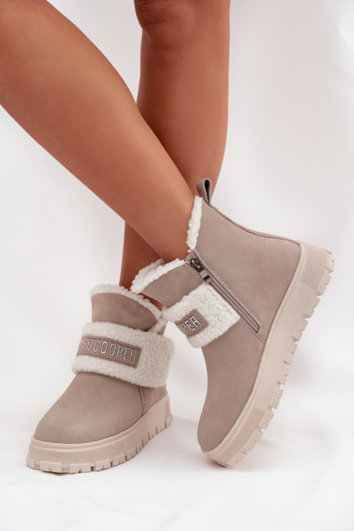 Dames sneeuwlaarzen van natuurlijk suede met isolatie Lee Cooper LCJ-25-01-3739 in grijs