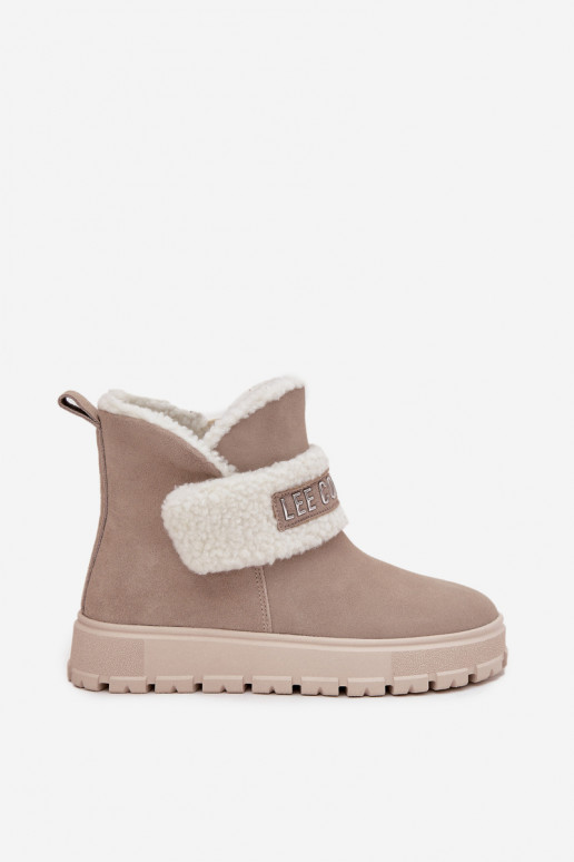 Dames sneeuwlaarzen van natuurlijk suede met isolatie Lee Cooper LCJ-25-01-3739 in grijs