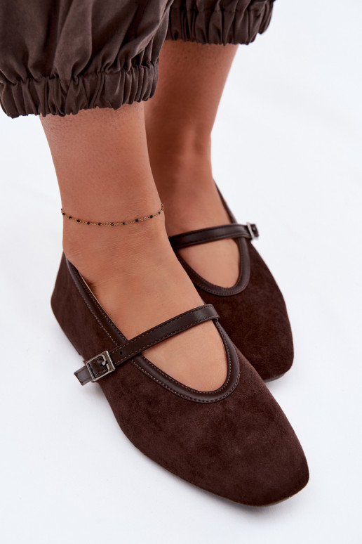 Ballerina's met bandjes van faux suede Felora