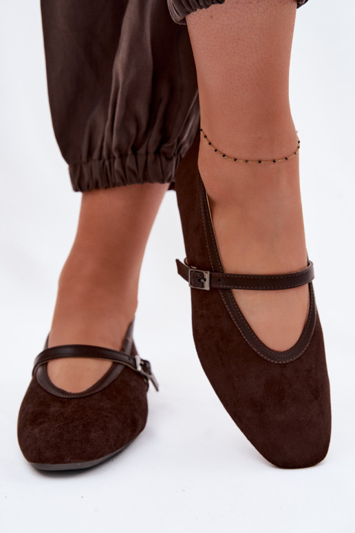 Ballerina's met bandjes van faux suede Felora