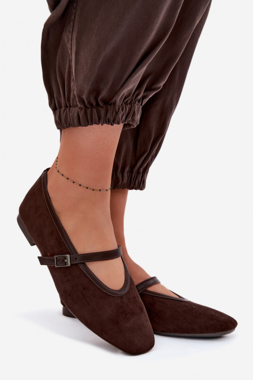 Ballerina's met bandjes van faux suede Felora