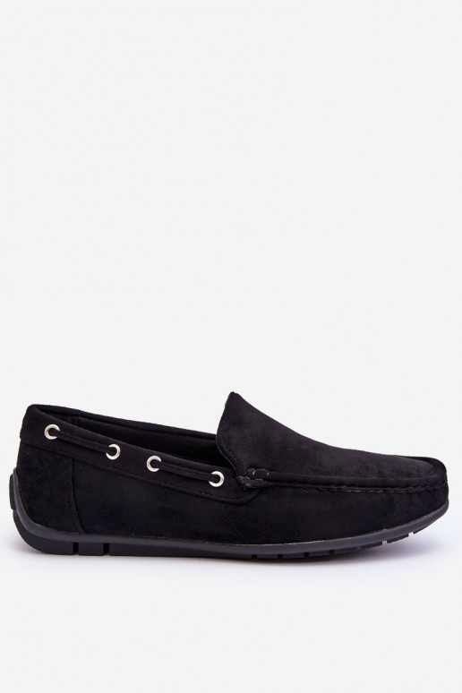 Zwarte suède heren mocassins Rayan