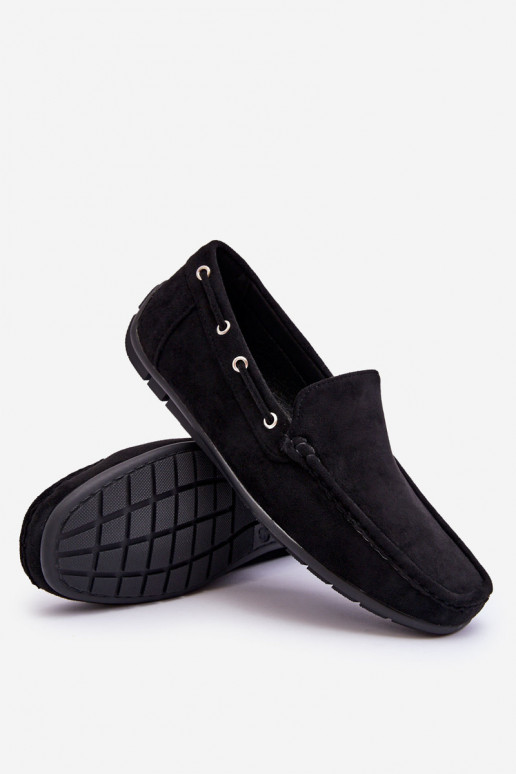 Zwarte suède heren mocassins Rayan