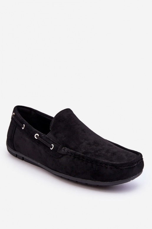 Zwarte suède heren mocassins Rayan