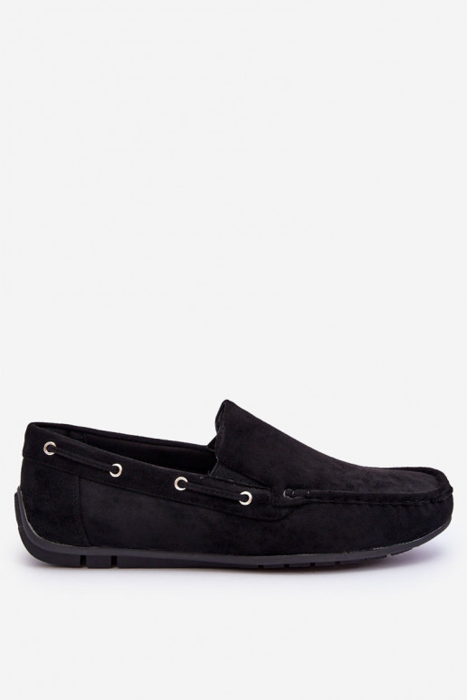 Zwarte suède heren mocassins Rayan