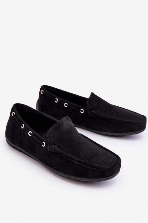 Zwarte suède heren mocassins Rayan