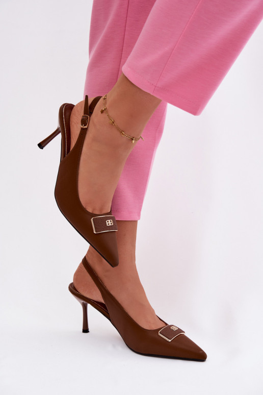 Hakken dames sandalen met decoratieve details CzekoladoĮe Lurella