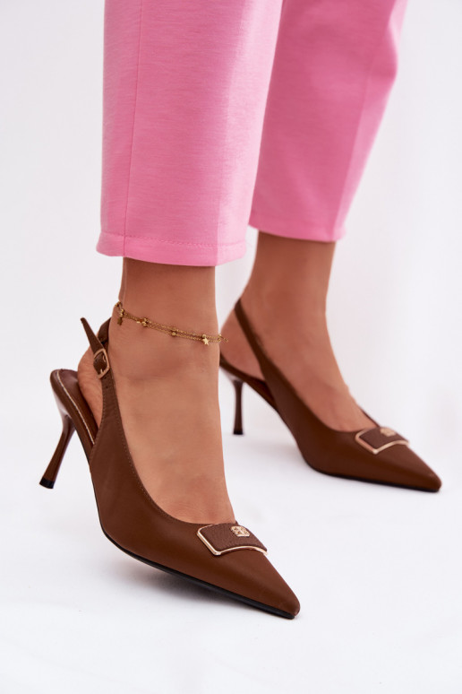 Hakken dames sandalen met decoratieve details CzekoladoĮe Lurella