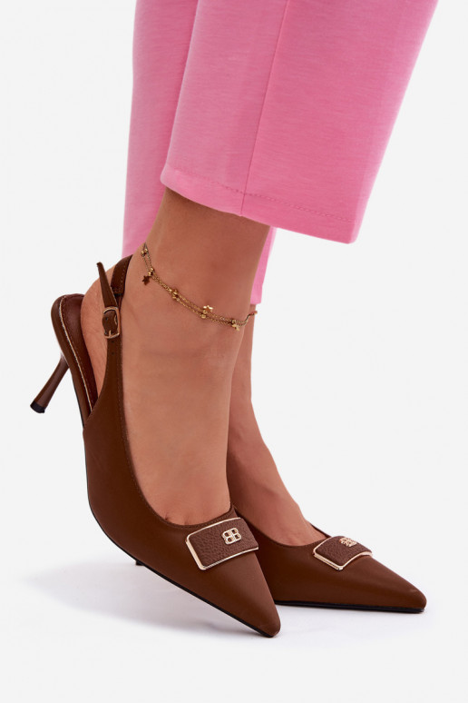 Hakken dames sandalen met decoratieve details CzekoladoĮe Lurella