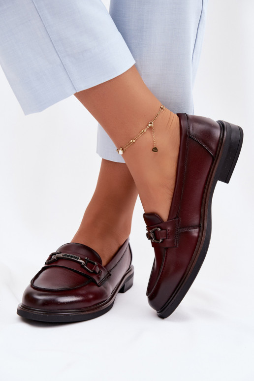 Bordeaux dames leren mocassins Vinceza 39983