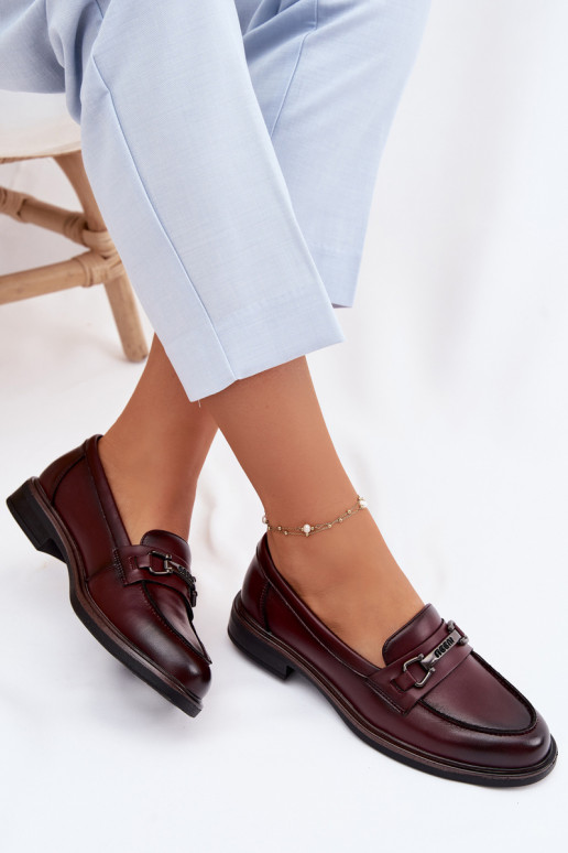Bordeaux dames leren mocassins Vinceza 39983