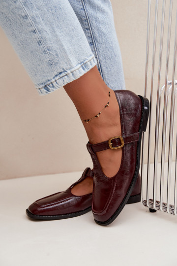 Bordeaux faux leren schoenen met banden Bonnia